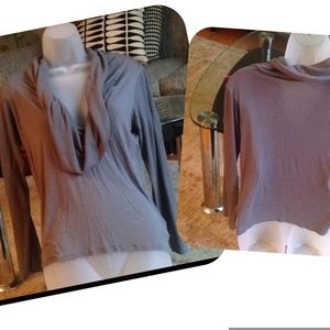 Club Monaco Very Stylish Cowl-neck top. Size M Grey